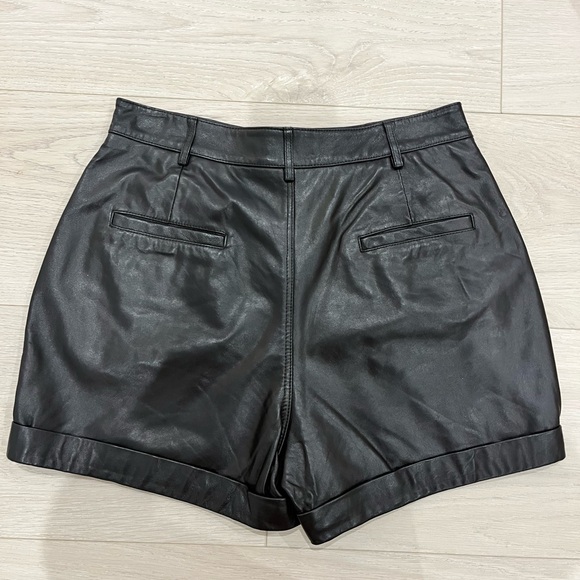 Black Leather Shorts - Picture 2 of 3